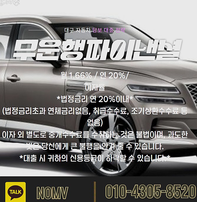 인천부평구자동차입고대출