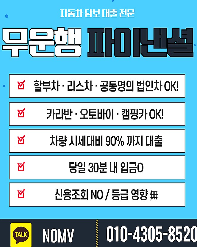 충남예산군자동차입고대출